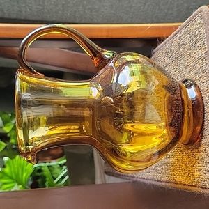 Gorgeous Vintage Amber Mid-century Pitcher